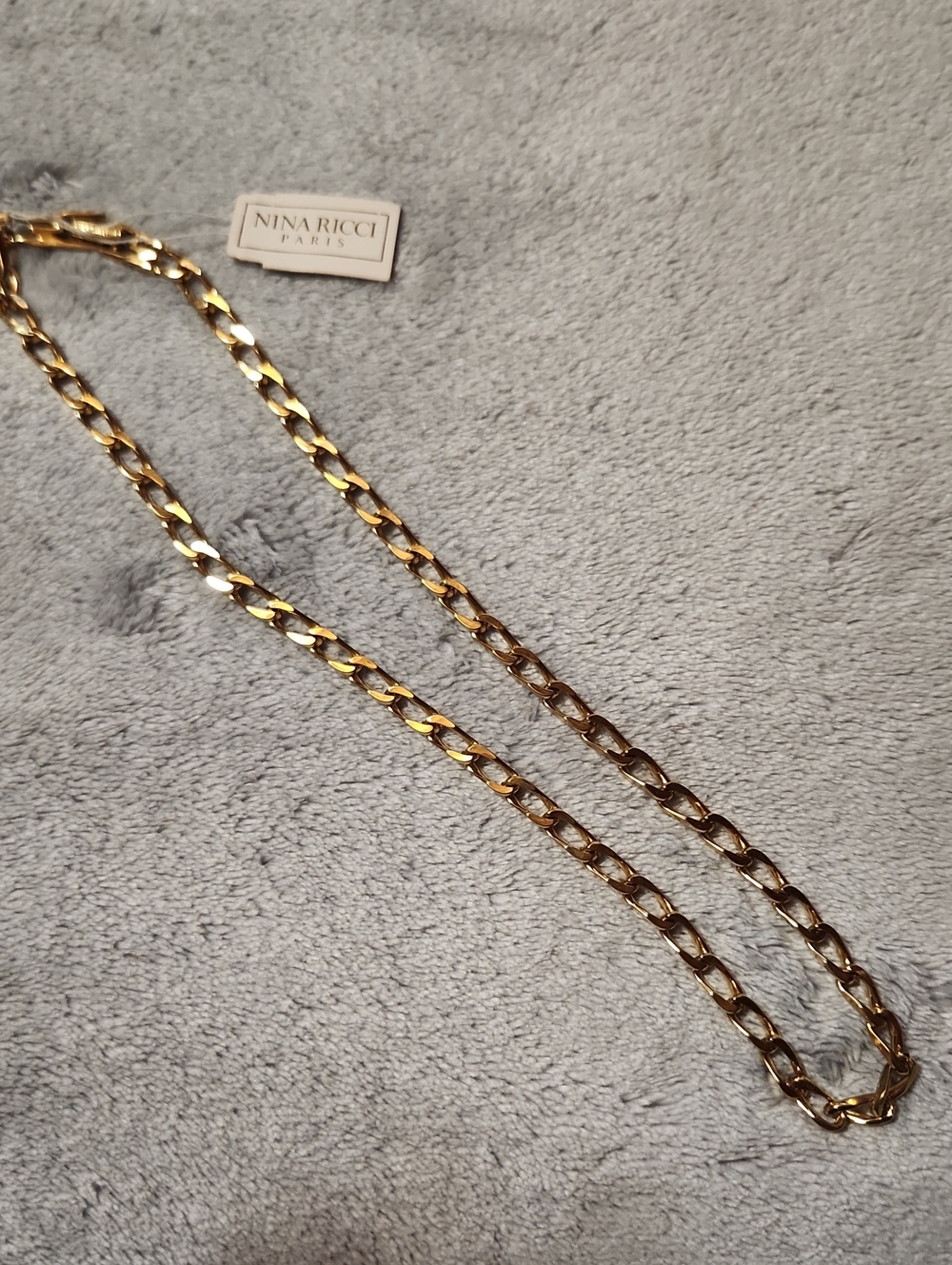 Nina Ricci Gold Tone Link Chain Necklace